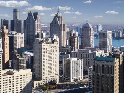 Book Cadillac aerial image