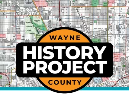 Map of Wayne County with "History Project" logo overlay.