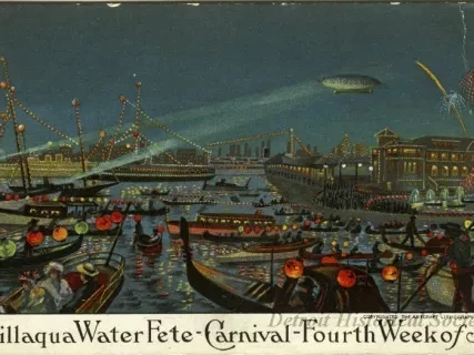 Postcard - Cadillaqua Water Fete-Carnival - Fourth Week of July