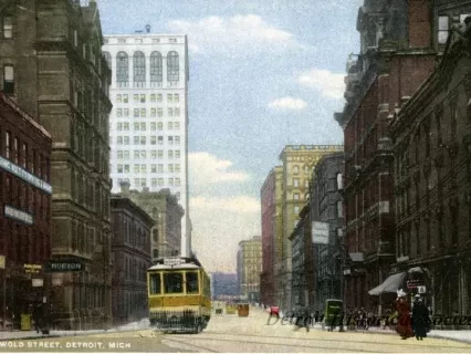 Postcard - Griswold Street, Detroit, Mich.
