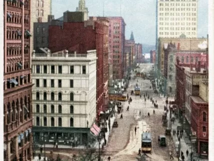 Postcard - Griswold Street, Detroit, Mich.
