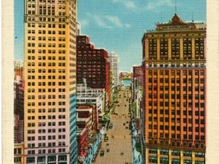 Postcard - 613  Woodward Avenue, Detroit, Mich.