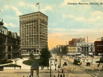 Postcard - Campus Martius, Detroit, Mich.
