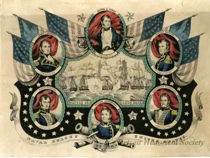 Lithograph - Battle of Lake Erie
Naval Heroes of the United States