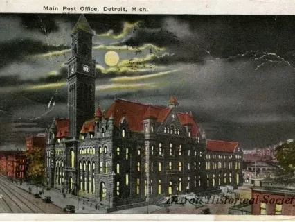 Postcard - Main Post Office, Detroit, Mich.