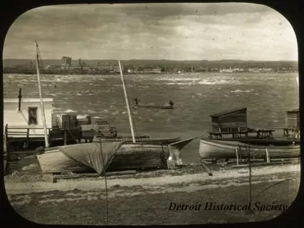 Transparency, Lantern-slide - Indians Fishing, Sault Ste. Marie Mich