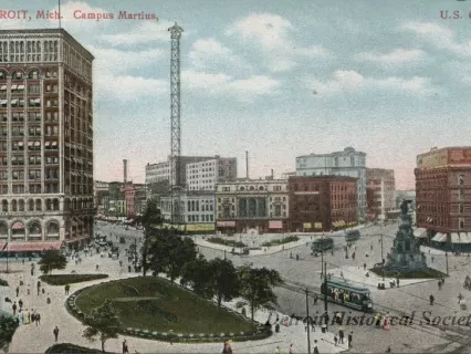 Postcard - Detroit, Mich. Campus Martius, U.S. 650