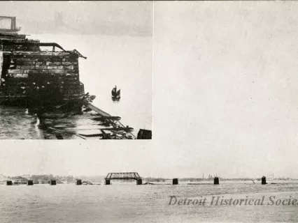 Postcard - Belle Isle Bridge Fire, April 27, 1915