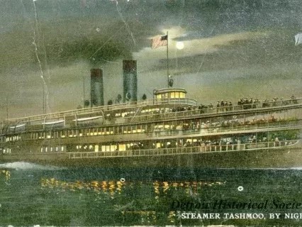 Postcard - Steamer Tashmoo, By Night.