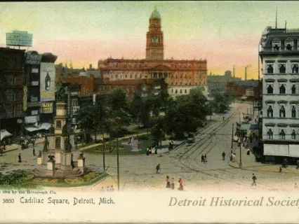 Postcard - Cadillac Square, Detroit, Mich.