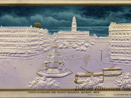 Postcard - Cadillac Square and County Building, Detroit, Mich.