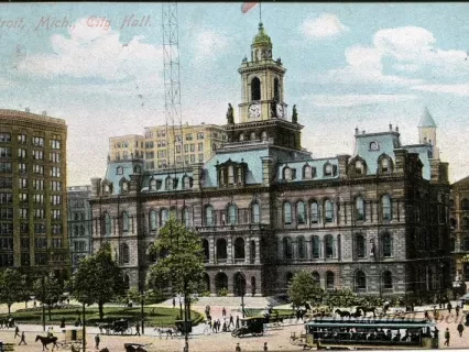 Postcard - Detroit, Mich., City Hall