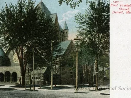 Postcard - 1403-First Presbyterian Church. Detroit, MI