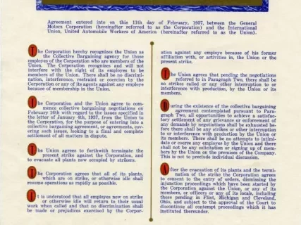 Contract - The First UAW-GM Agreement, February 11, 1937