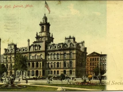 Postcard - City Hall, Detroit, Mich.