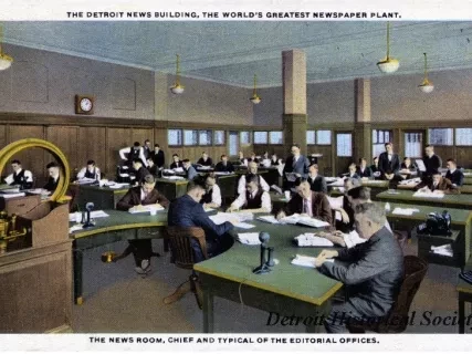 Postcard - The Detroit News Building, The World's Greatest Newspaper Plant