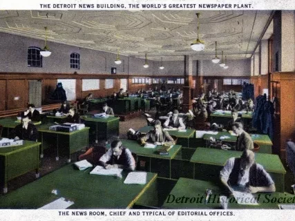 Postcard - The Detroit News Building, The World's Greatest Newspaper Plant
