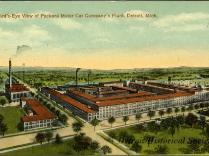 Postcard - Bird's-Eye View of Packard Motor Car Company's Plant Detroit, Mich.