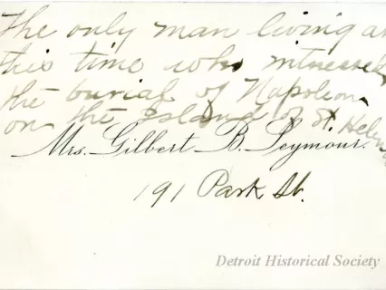 Card, Calling - Mrs. Gilbert B. Seymour