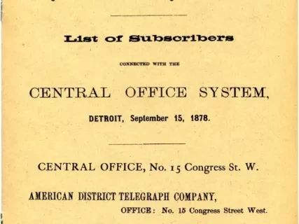 Directory, Telephone - The Speaking Telephone!
List of Subscribers connected with the Central Office System