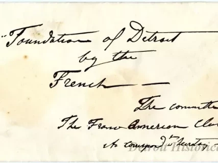 Envelope - Foundation of Detroit by the French