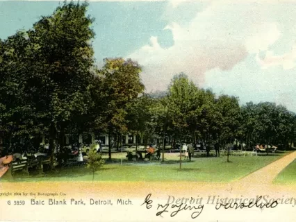 Postcard - Baic Blank [sic] Park, Detroit, Mich.