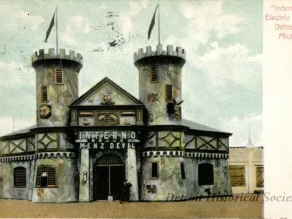 Postcard - "Inferno", Electric Park, Detroit, Mich.