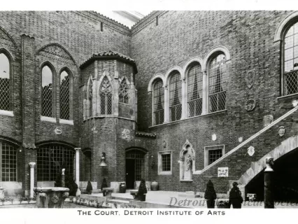 Postcard - The Court, Detroit Institute of Arts