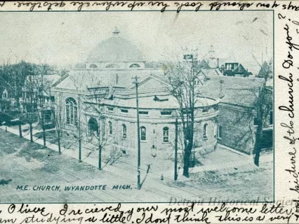 Postcard - M.E. Church, Wyandotte, Mich.