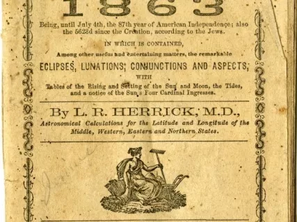Booklet - National Calendar or Herrick's Almanac for the Year of our Lord 1863