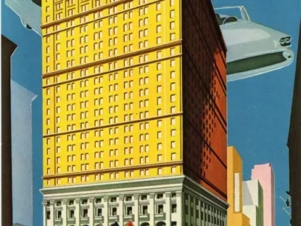 Postcard - Detroit: The Sheraton-Cadillac Hotel