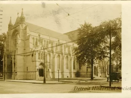 Postcard - Exterior from South, St. Paul's Cathedral, Detroit.