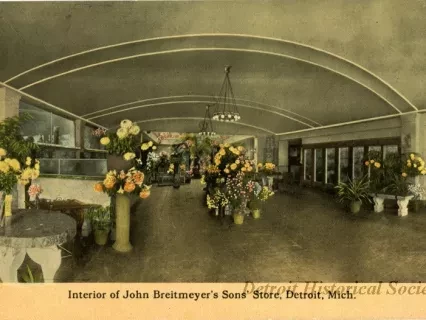Postcard - Interior of John Breitmeyer's Sons' Store, Detroit, Mich.