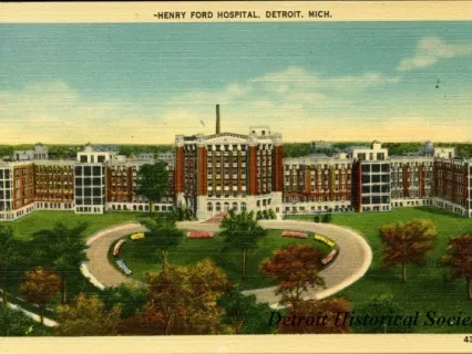 Postcard - Henry Ford Hospital, Detroit, Mich.