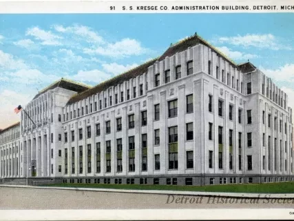 Postcard - S. S. Kresge Co. Administration Building, Detroit, Mich.