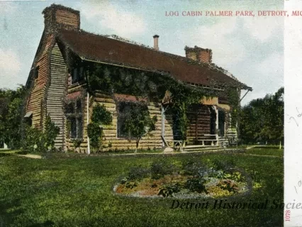 Postcard - Log Cabin Palmer Park, Detroit, Mich.