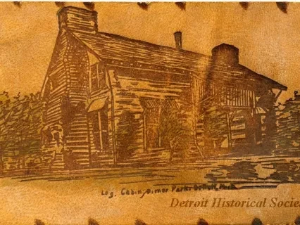 Postcard - Log Cabin, Palmer Park, Detroit, Mich.