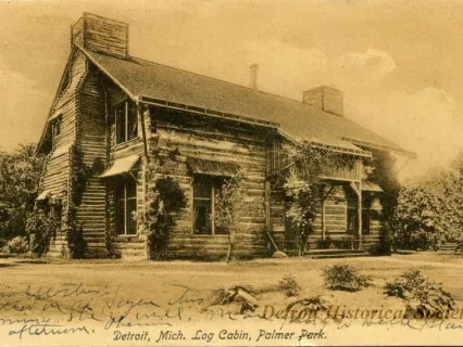 Postcard - Detroit, Mich. Log Cabin, Palmer Park.