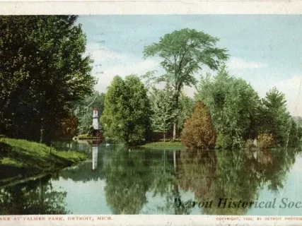 Postcard - Lake at Palmer Park, Detroit, Mich.