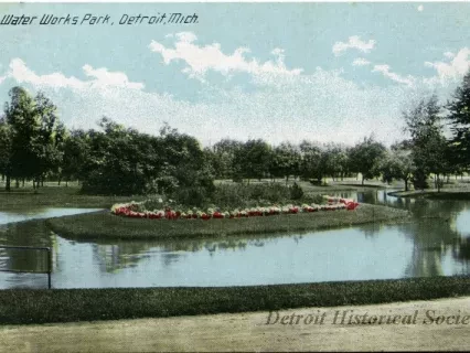 Postcard - Scene, Water Works Park, Detroit, Mich.