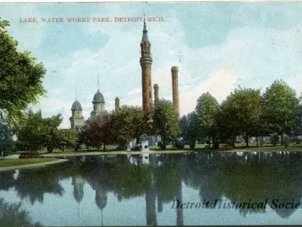 Postcard - Lake, Water Works Park, Detroit, Mich. - Lake, Water Works Park, Detroit, Mich.