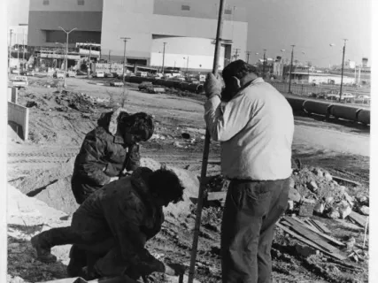 Print, Photographic - Demolition Crew Installing Explosive, Joe Louis Arena
