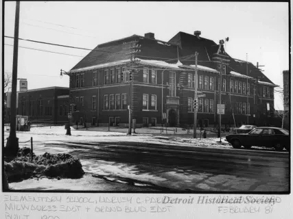 Print, Photographic - Elementary School, Harvey C. Parke; Milwaukee East & Grand Blvd East; Built 1900