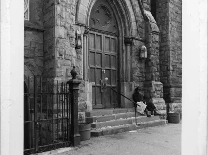 Print, Photographic - Woodward Ave Baptist Church, Winder Street Entrance