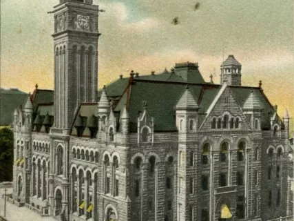 Postcard - Post Office, Detroit, Mich.