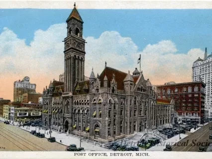 Postcard - Post Office, Detroit, Mich.