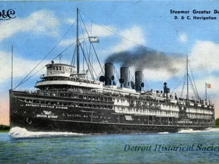 Postcard - Steamer Greater Detroit, D. & C. Navigation Co.