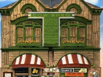 Postcard - The Old Cow Shed, 30 Clifford, Detroit, Mich. Known from Coast to Coast