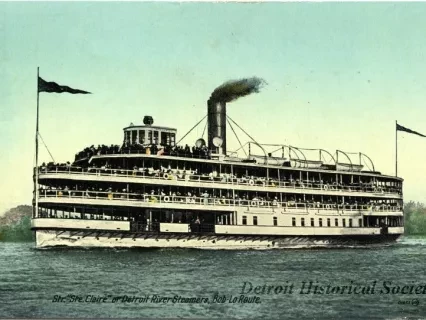 Postcard - Str. "Ste. Claire" of Detroit River Steamers, Bob-Lo Route.