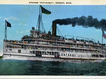 Postcard - Stemaer "Put-In-Bay", Detroit, Mich.